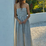 By Together - Striped Tube Strapless Flare Maxi Dress