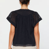 Current Air - Gingham Check Short Sleeve Blouse