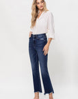 High Rise Distressed Hem Kick Flare Jeans, Vervet by Flying Monkey