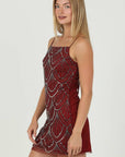 ANGIE BEADED SEQUIN SHORT SLIP DRESS