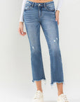 Lovervet Mid Rise Frayed Hem Jeans (online only)