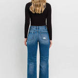 Flying Monkey - High Rise Frayed Hem Crop Straight Jeans