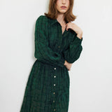 Current Air - Textured Jacquard Shirt Midi Dress