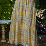 By Together Woven Cotton Rayon Plaid Midi Skirt