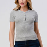 Hashttag - Short Sleeve Henley Top