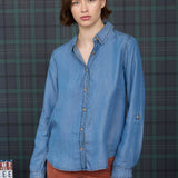 Blu Pepper - CHAMBRAY COLLARED 3/4 TAB SLEEVE BUTTON DOWN SHIRT