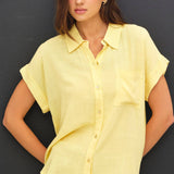 Be Cool - SOLID SHORT SLEEVE BUTTON DOWN SHIRT