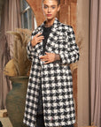 Textured Knit Tweed Double Button Coat Jacket, Davi & Dani