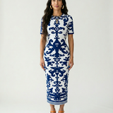 Boho Brown - Confident Jacquard Bodycon Maxi Dress