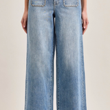 Hidden Jeans Light Wash Studded Front Pocket Jeans