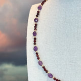 Amethyst and Garnet Necklace, Zhanna Jewelry