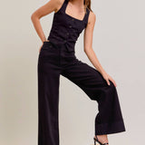 Hidden Jeans - Black Clean Stretch 32in Inseam Wideleg NORI