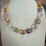 Zhanna Jewelry, Amethyst, Citrine, Prehnite, Lemon Rock Crystal Necklace