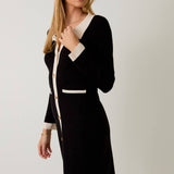 Sunday Edition  -Knit Dress with Ivory Trim