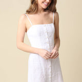 Olivaceous - Sariah Button-Front Linen Mini Dress