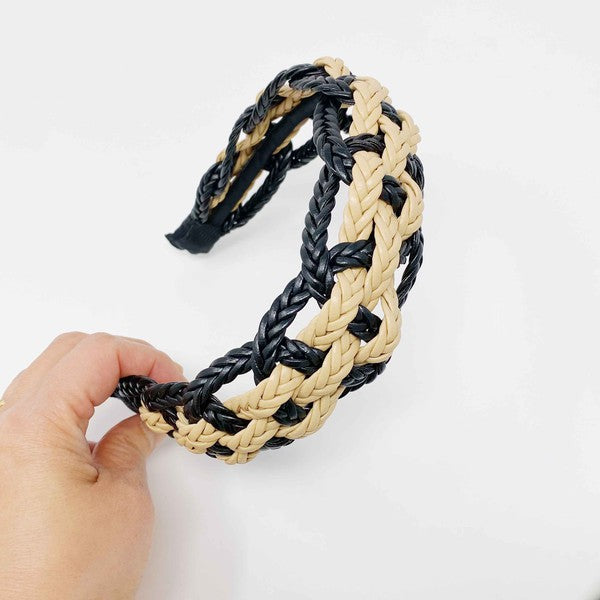 Vegan Leather Braided Headband, Ellison & Young