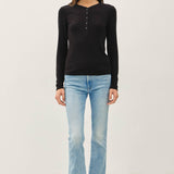 Be Cool - Modal Classic Ribbed Longsleeve Henley Basic Top