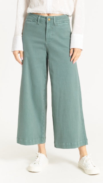 Wide Leg Crop in Sage Leaf, by OAT