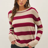 Be Cool - ANGORA BLEND RELAXED FIT WIDE STRIPED SWEATER