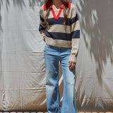 PREORDER By Together - Knit Sweater Top with Contrast Collar (ships approx. 2/10/26)