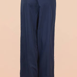 VERY J -Wide Leg Track Pants W/ Piping Detail