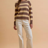 Be Cool - ANGORA BLEND RELAXED FIT WIDE STRIPED SWEATER