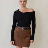 Crescent - Kaia Faux Suede Mini Skirt