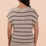 VERY J -Striped Knit Sweater Vest Top