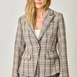 Mystree - Single Breasted Plaid Blazer