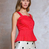 Current Air - Sleeveless Embroidered Peplum Top