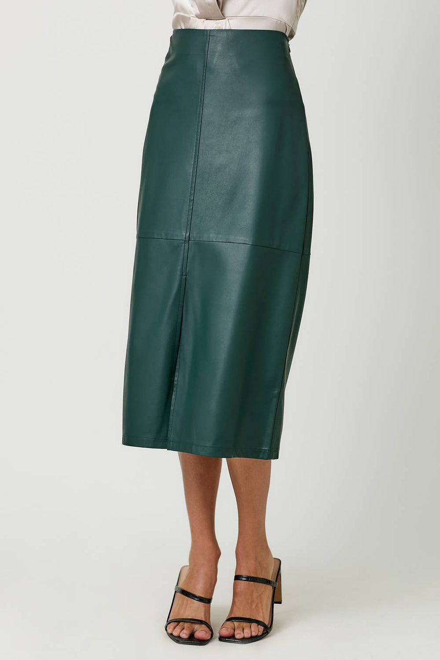 Mystree  Leather Midi Skirt