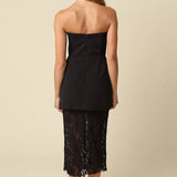 Olivaceous - Jaya Strapless Lace Combo Midi Dress