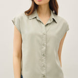 Be Cool - CLASSIC CUT CAPPED SLEEVE BUTTON UP TENCEL SHIRT