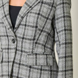 Mystree - Single Breasted Plaid Blazer