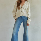 By Together Knit Sweater Striped Button Down Cardigan