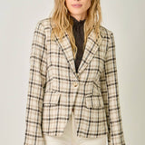 Mystree - Single Breasted Plaid Blazer