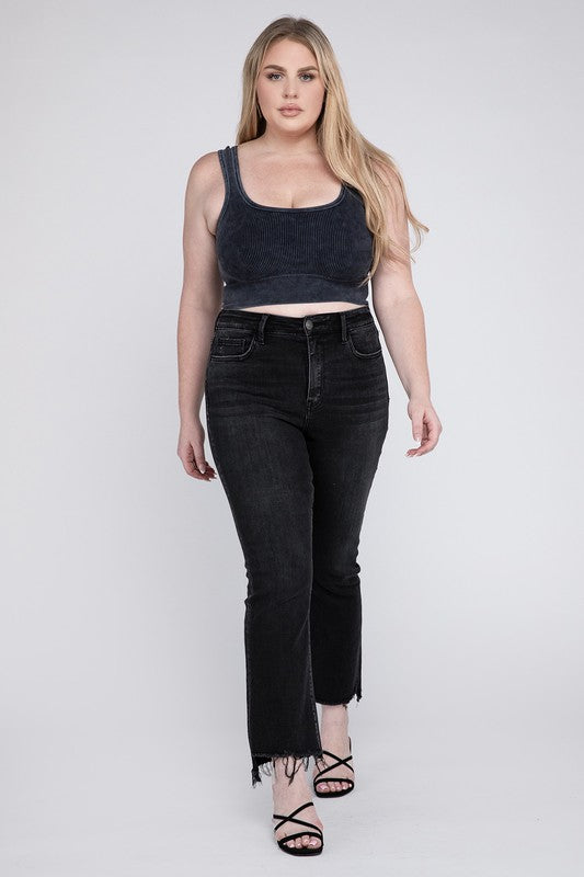 Plus Size High Rise Crop Flare Jeans, Vervet by Flying Monkey