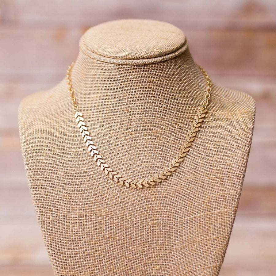 Swara Jewelry LLC - Chevron silver Plated Necklace