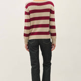 Be Cool - ANGORA BLEND RELAXED FIT WIDE STRIPED SWEATER