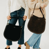 Pretty Simple - Rosalie Rivet Suede Hobo Bag