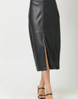 Mystree  Leather Midi Skirt