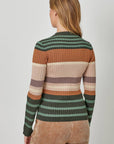 Mystree Color Block Striped Sweater Top