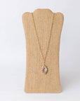 Swara Jewelry LLC - Long Gold Necklace with Geode Pendant