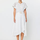 Current Air - Gingham Asymmetric Belted Midi Skirt