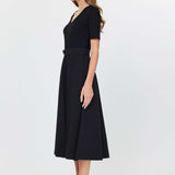 Current Air - Knit Top And Woven Skirt Combo Midi Dress