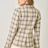 Mystree - Single Breasted Plaid Blazer