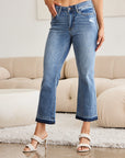 Judy Blue Full Size Release Hem Cropped Bootcut Jeans