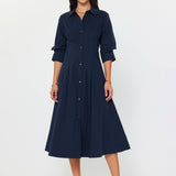 Current Air - Navy Button Midi Dress