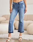 Judy Blue Full Size Release Hem Cropped Bootcut Jeans