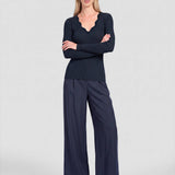 Current Air - Ribbed Knit Scallop-Neck Top